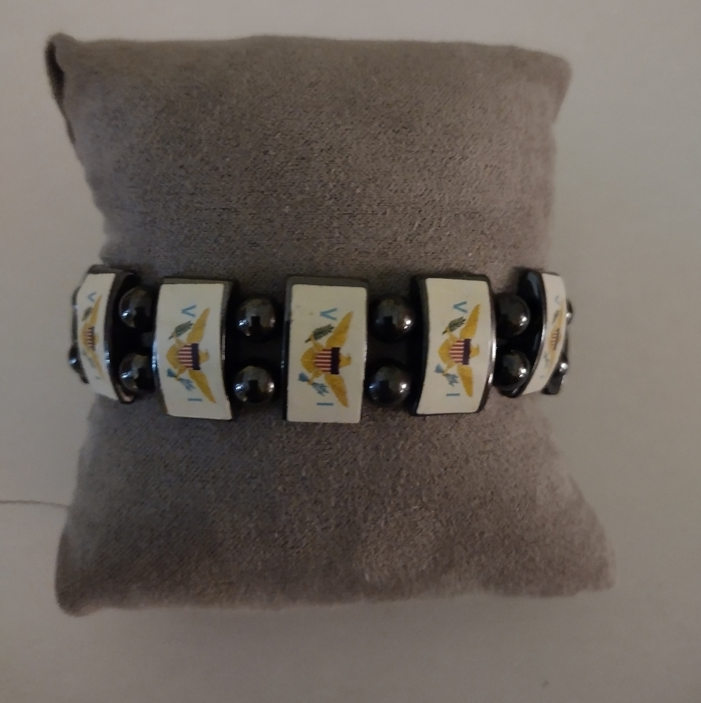 Beaded Flag Bracelet- Virgin Island